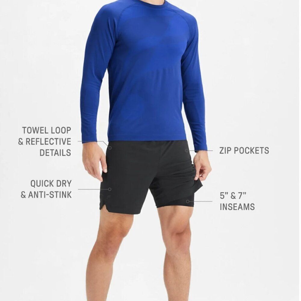 Fabletics The 7" one short lined NWT size xs Blac… - image 6